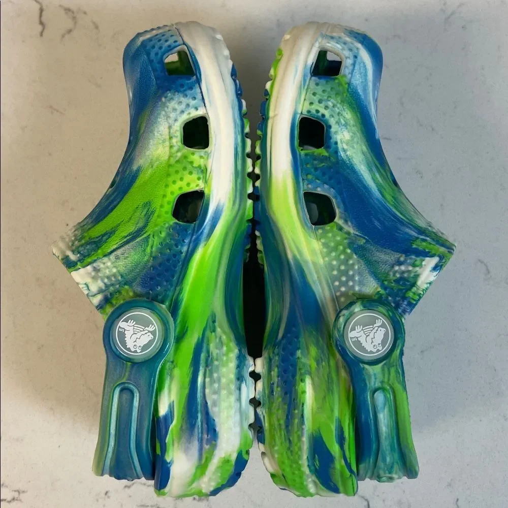 Crocs Kids Classic Glow-in-the-Dark Marbled Clogs 